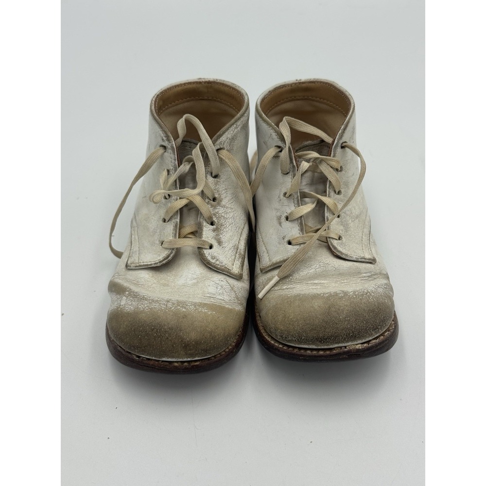 Antique Unisex Infant Toddler Baby Lace‎ Shoes Leather Vintage
